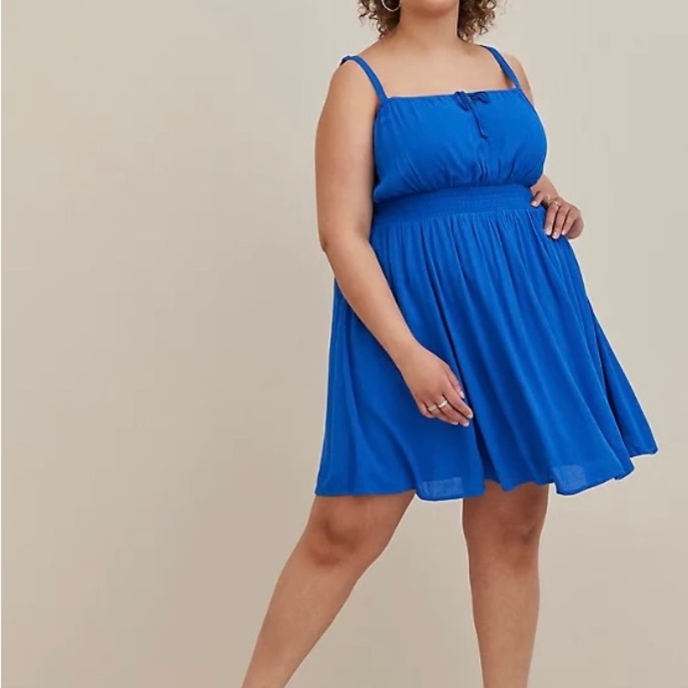 Torrid Mini Gauze Smocked Waist Dress